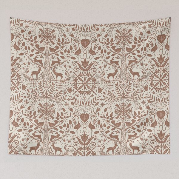 Item preview, Lithiuanian Ethnic Traditional Nordic Folk Tree Warm Cinnamon designed and sold by RenattaZare.
