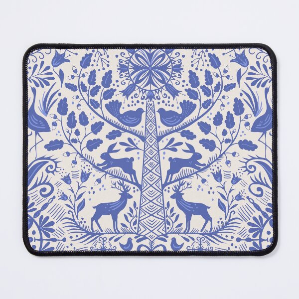 Item preview, Lithiuanian Ethnic Traditional Nordic Folk Tree Cobalt Blue designed and sold by RenattaZare.