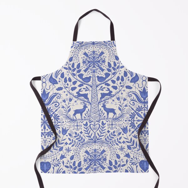 Item preview, Lithiuanian Ethnic Traditional Nordic Folk Tree Cobalt Blue designed and sold by RenattaZare.