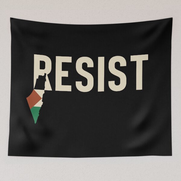 Item preview, PALESTINE RESIST MAP TYPOGRAPHY designed and sold by qalback.