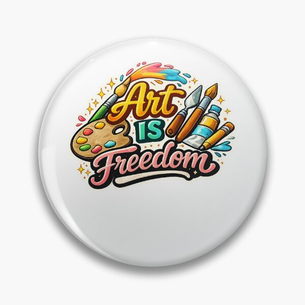 Item preview, Art Is Freedom – Creative Artist Typography Sticker designed and sold by Creative-Nest Pixel.