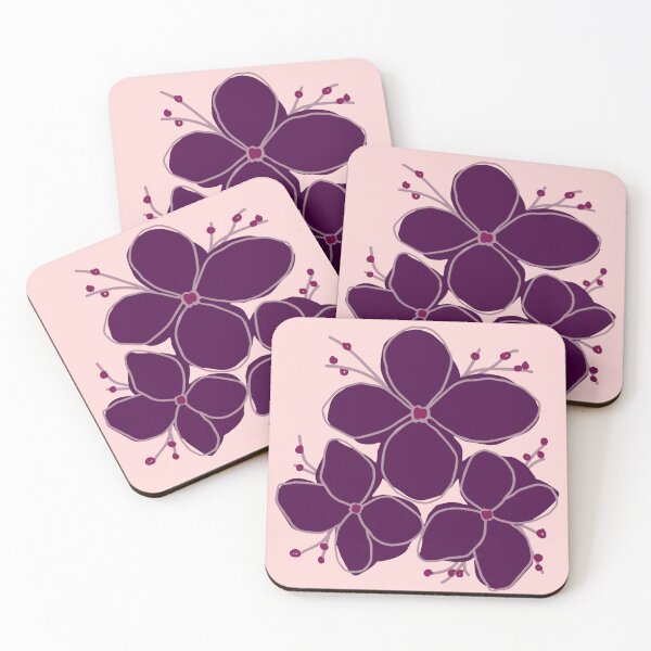 Item preview, Elegant Dark Purple Floral Minimalist Botanical Illustration designed and sold by ​Jyoti Digital Artist.