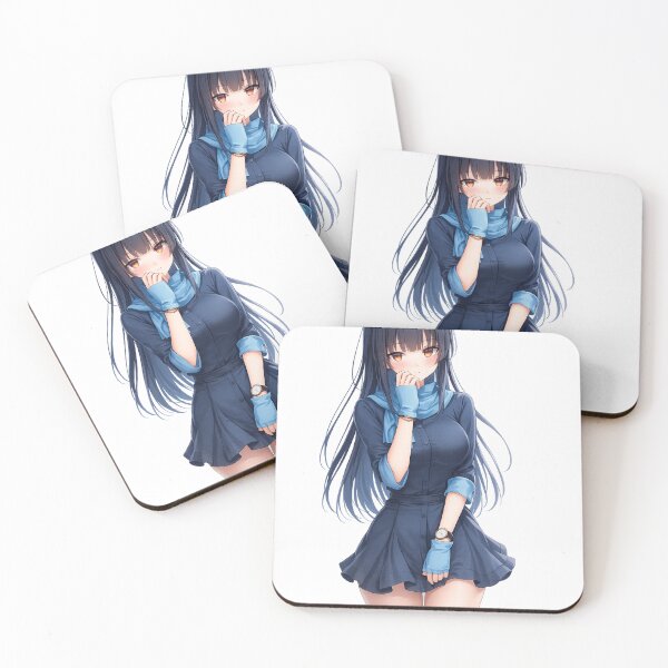 Item preview, Original Blue Haired Anime Girl | Kawaii Waifu Aesthetic Character Art designed and sold by Sticleg.