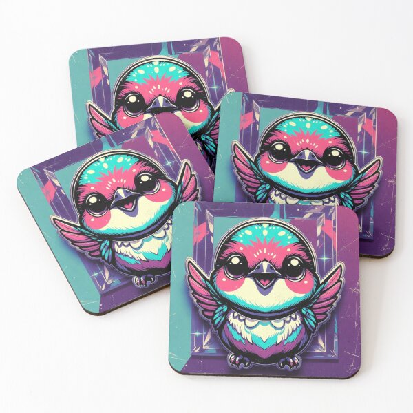 Item preview, Cute Fantasy Bird Geometric Frame Art designed and sold by IntelliMindDesigns.
