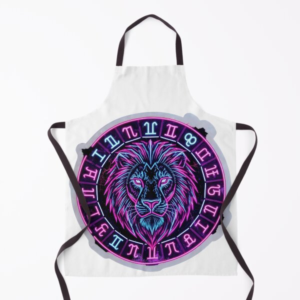 Item preview, Neon Leo Lion Zodiac Wheel Pink Blue Glow Art designed and sold by Zodiac Celestial Art.