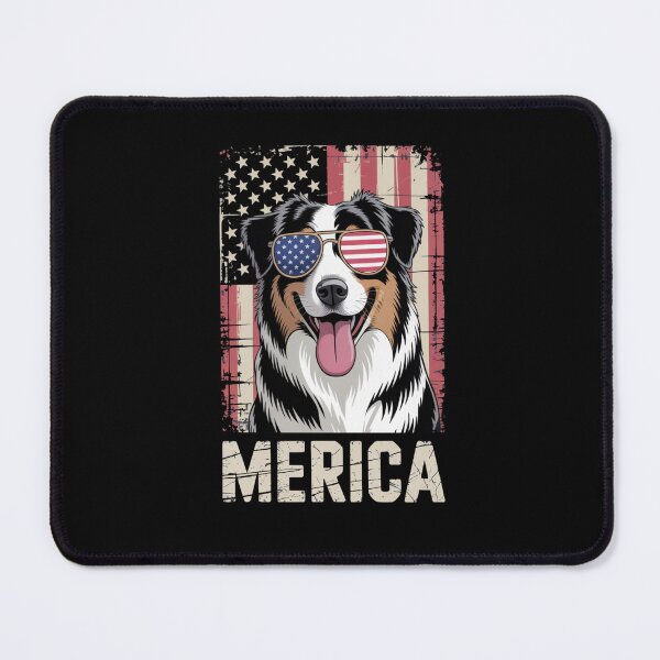 Item preview, Australian Shepherd 4th of July Merica USA Flag Aussie Dog designed and sold by sailorjessiArt.