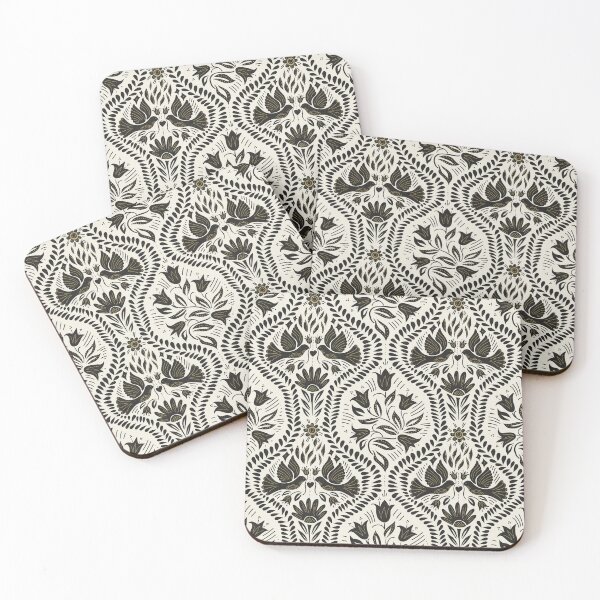 Item preview, Lithiuanian Ethnic Traditional Scandinavian Folk Birds Ivory Black designed and sold by RenattaZare.