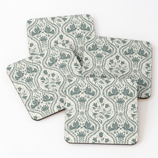 Item preview, Lithiuanian Ethnic Traditional Scandinavian Folk Birds Teal designed and sold by RenattaZare.