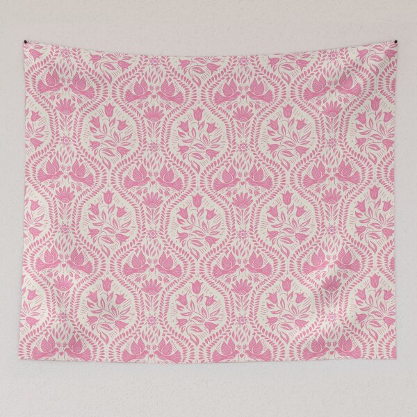 Item preview, Lithiuanian Ethnic Traditional Scandinavian Folk Birds Blush Pink designed and sold by RenattaZare.