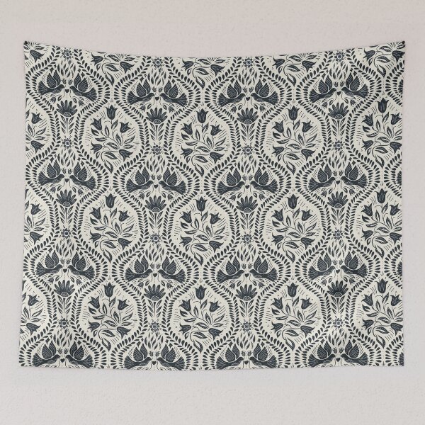 Item preview, Lithiuanian Ethnic Traditional Scandinavian Folk Birds Midnight Navy designed and sold by RenattaZare.