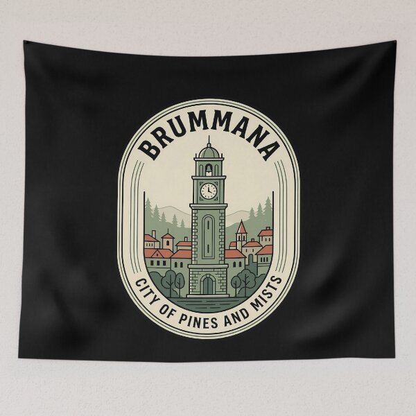 Item preview, Brummana Lebanon Vintage Travel Emblem City of Pines designed and sold by k3rstman1.