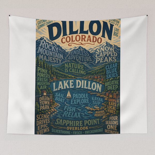 Item preview, Dillon Colorado Lake Dillon Rocky Mountains Sapphire Point and Summit County designed and sold by Places On Earth.
