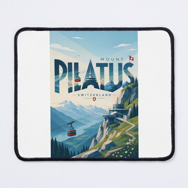 Item preview, Mount Pilatus Switzerland with Lucerne Cable Cars and Lake Lucerne Alpine Peaks designed and sold by Places On Earth.