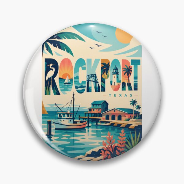 Item preview, Rockport Texas Coastal Harbor with Fulton Mansion Aransas Bay and Lighthouse designed and sold by Places On Earth.