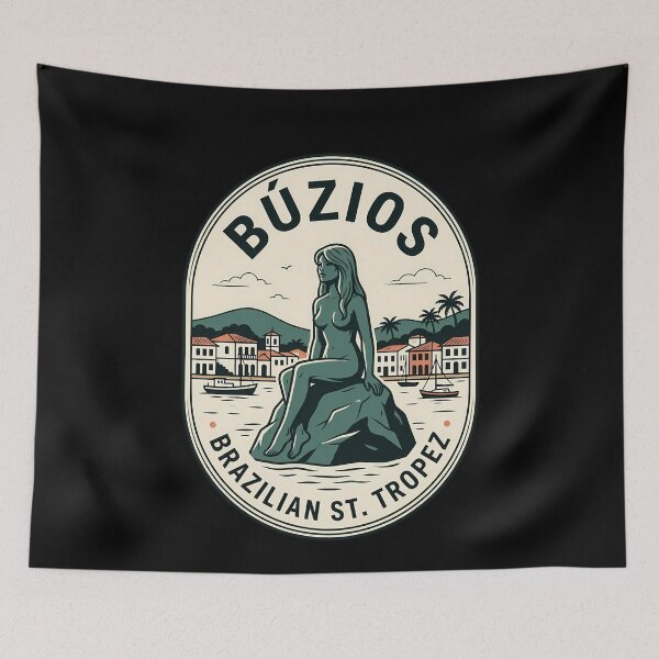 Item preview, Buzios Brazil Vintage Travel Emblem Coastal Retro designed and sold by k3rstman1.