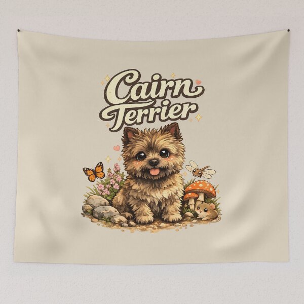 Item preview, Cairn Terrier Woodland Friends | Cute Vintage Dog Lover Design designed and sold by blankTeeShirt.