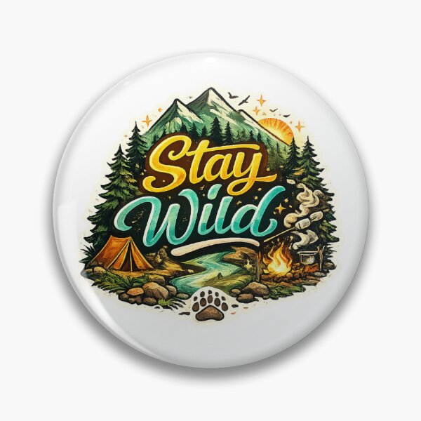 Item preview, Stay Wild – Adventure & Nature Typography Sticker designed and sold by Creative-Nest Pixel.