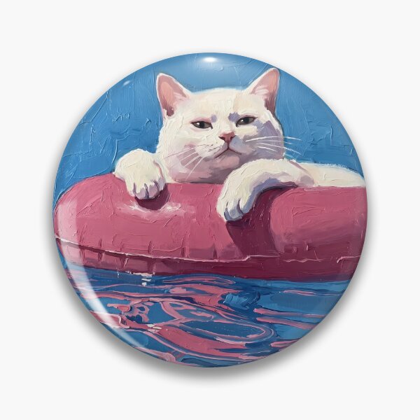 Item preview, Poolside Cat Oil Painting designed and sold by AnatoliiKys.