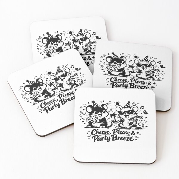 Item preview, Cheese, Please & Party Breeze – Minimalist Cute Mice Design designed and sold by EdgeSphere.