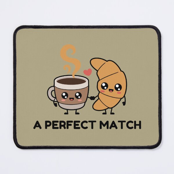 Item preview, Funny Coffee and Croissant Perfect Match Cute Kawaii Sticker designed and sold by Frafri92.