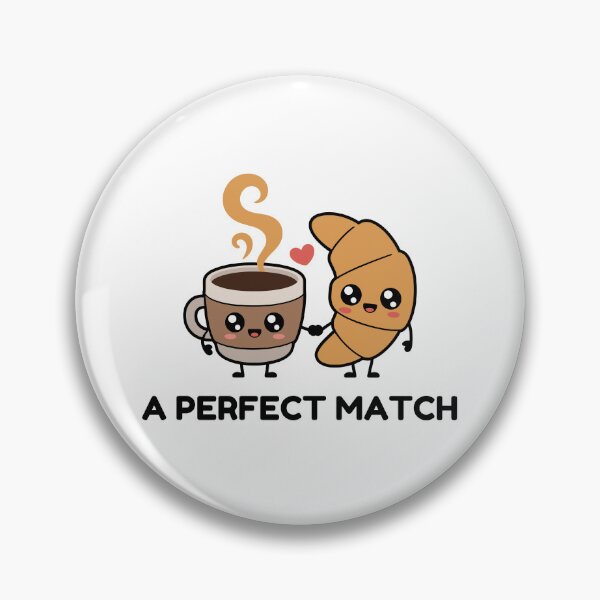 Item preview, Funny Coffee and Croissant Perfect Match Cute Kawaii Sticker designed and sold by Frafri92.