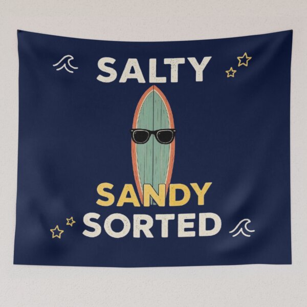 Item preview, Salty Sandy Sorted Funny Surfboard Beach Summer Surfer Vacation T-Shirt designed and sold by HopeAndHustle.