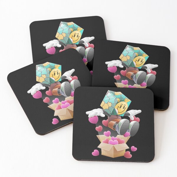 Item preview, Cartoon Bag Head Character Jumping Hearts Box designed and sold by Lexkon Liu's art.