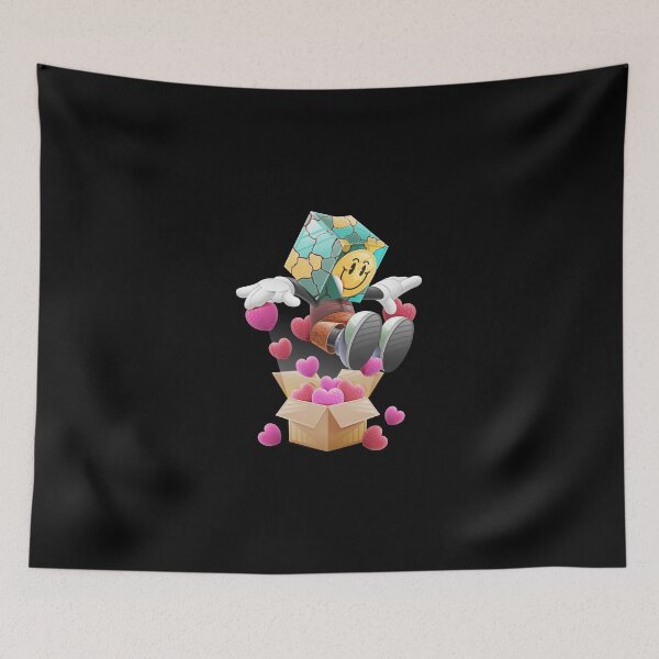 Item preview, Cartoon Bag Head Character Jumping Hearts Box designed and sold by Lexkon Liu's art.