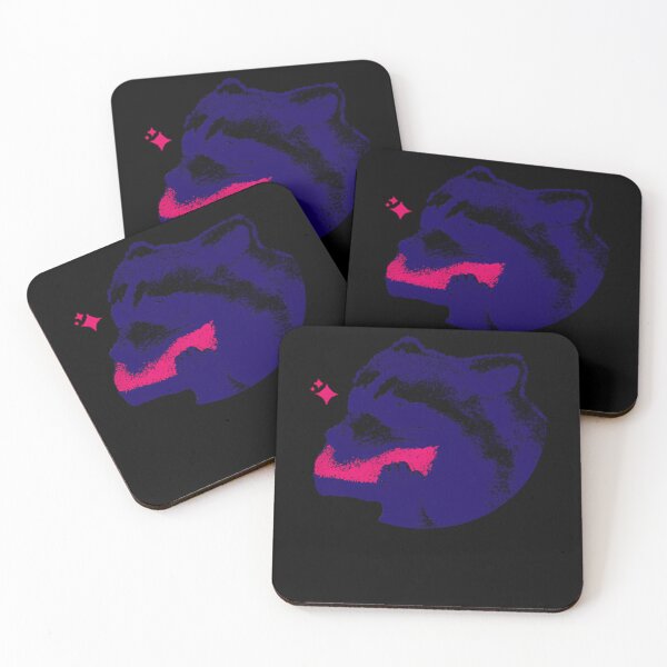 Item preview, Deep Blue and Magenta Textured Raccoon designed and sold by MarwanHr18.