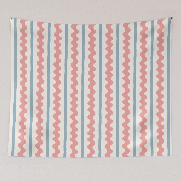 Item preview, Wavy Stripes Pink Blue designed and sold by StudioNewLayer.