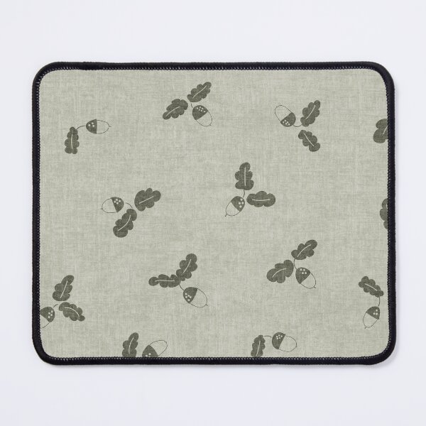 Item preview, minimal tossed acorn oak leaves scandinavian japandi autumn linen sage green designed and sold by RenattaZare.