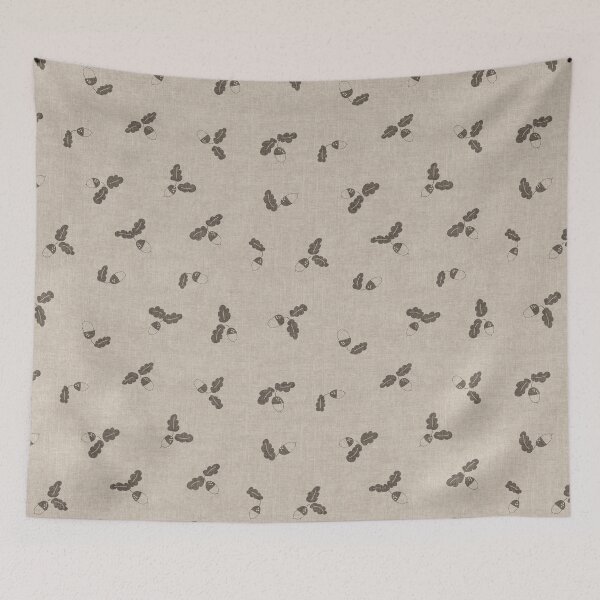 Item preview, minimal tossed acorn oak leaves scandinavian japandi autumn neutral greige designed and sold by RenattaZare.
