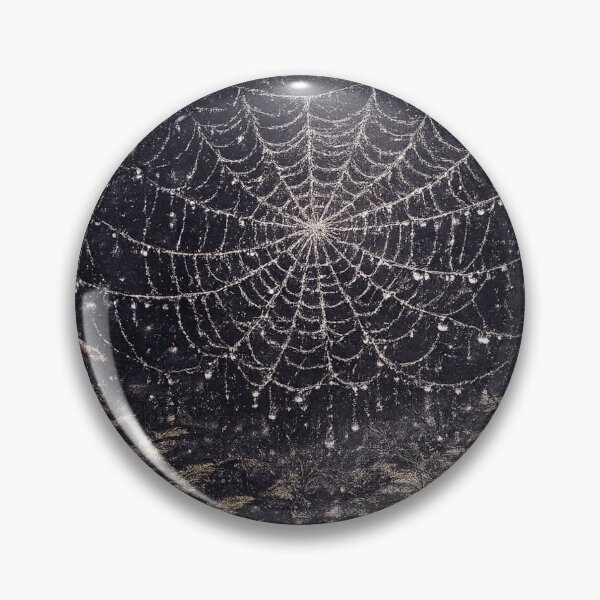 Item preview, Spider Web Dark Forest Dewdrops Gothic Nature Illustration Design designed and sold by irfanshikh.