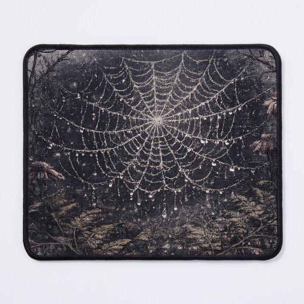 Item preview, Spider Web Dark Forest Dewdrops Gothic Nature Illustration Design designed and sold by irfanshikh.