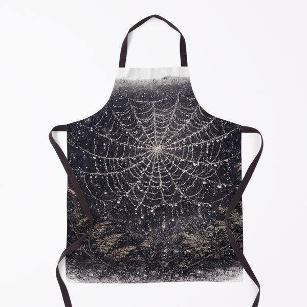 Item preview, Spider Web Dark Forest Dewdrops Gothic Nature Illustration Design designed and sold by irfanshikh.