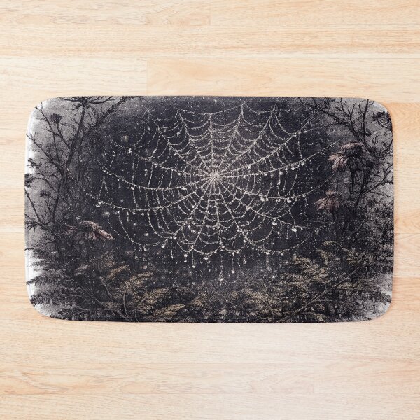 Item preview, Spider Web Dark Forest Dewdrops Gothic Nature Illustration Design designed and sold by irfanshikh.