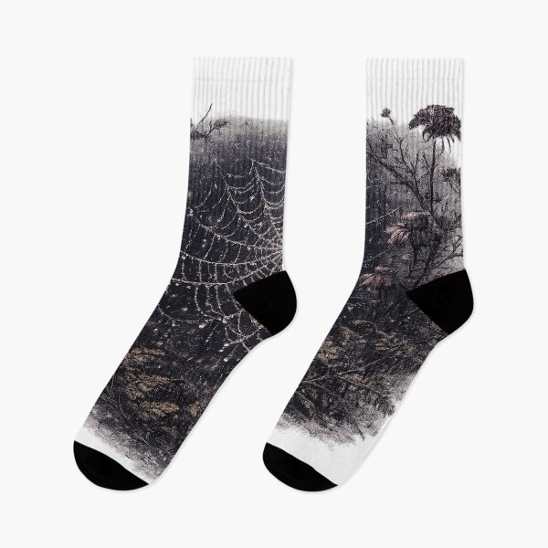 Item preview, Spider Web Dark Forest Dewdrops Gothic Nature Illustration Design designed and sold by irfanshikh.