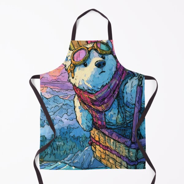 Item preview, Polar Bear Aviator Hot Air Balloon Colorful Watercolor Art designed and sold by UhuCriei .