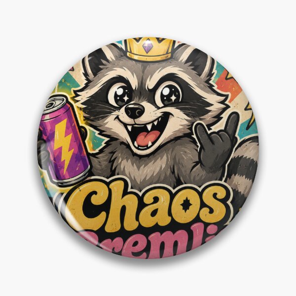 Item preview, Chaos Gremlin Funny Vintage Badge Sticker designed and sold by RedRubyBubble.