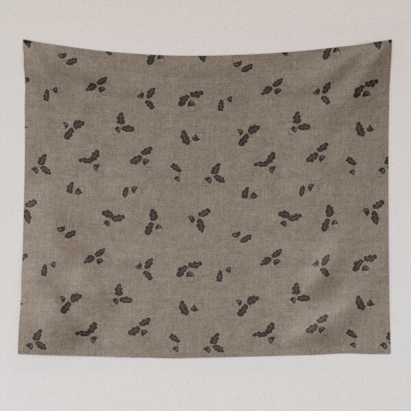 Item preview, minimal tossed acorn oak leaves scandinavian japandi autumn smoky timber greige designed and sold by RenattaZare.