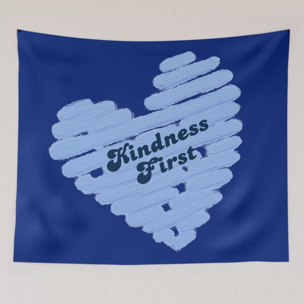 Item preview, Kindness First Blue Heart | Positive Quote | Cute Retro Inspirational Design designed and sold by VariusDesigns.
