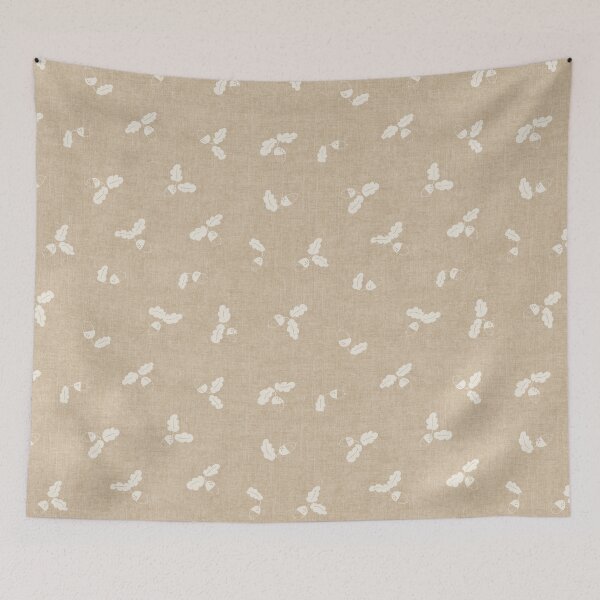 Item preview, minimal tossed acorn oak leaves scandinavian japandi autumn sand stone brown designed and sold by RenattaZare.