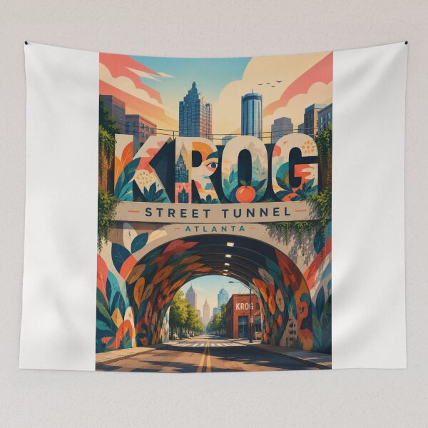 Item preview, Krog Street Tunnel Atlanta Georgia with Krog Street Market and Old Fourth Ward designed and sold by Places On Earth.