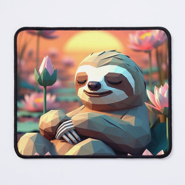 Item preview, Peaceful Sloth Among Pink Lotus Flowers designed and sold by IntelliMindDesigns.
