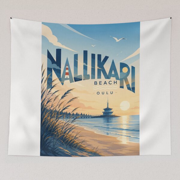 Item preview, Nallikari Beach Oulu Finland with Bothnian Bay and Lighthouse Coastline designed and sold by Places On Earth.