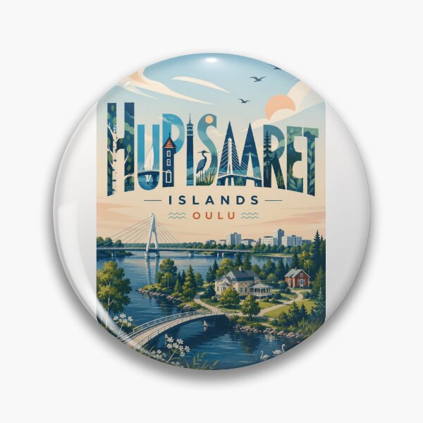 Item preview, Hupisaaret Islands Oulu Finland with Oulujoki Bridges and Bothnian Bay designed and sold by Places On Earth.