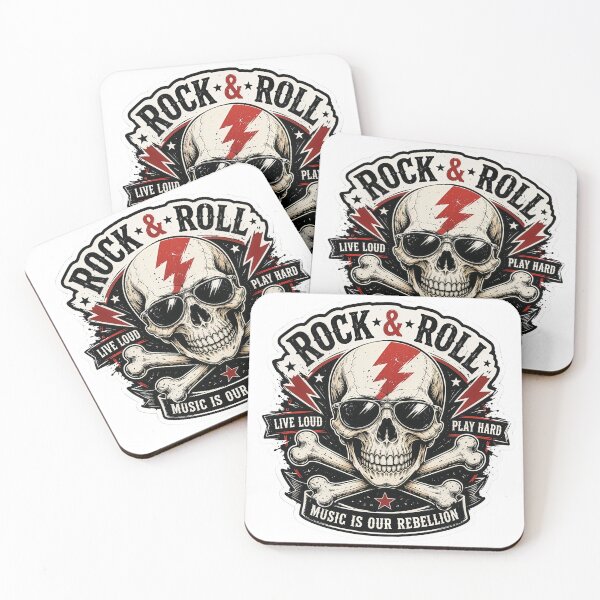 Item preview, Rock & Roll Skull Emblem – Vintage Rebel Music Sticker Design designed and sold by Artisan Finds Online.