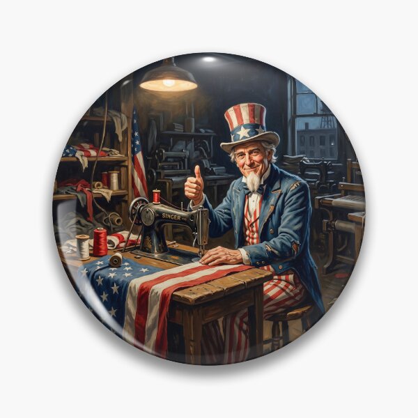 Item preview, Uncle Sam Sewing American Flag  designed and sold by Home Decor Art.