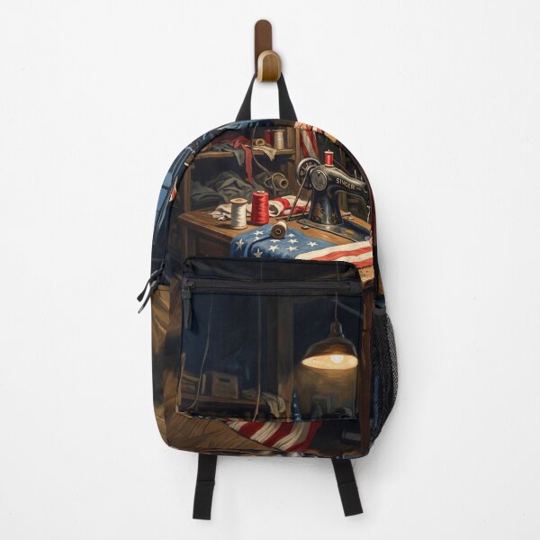 Artikelvorschau, Uncle Sam Sewing American Flag entworfen und verkauft von Home Decor Art.