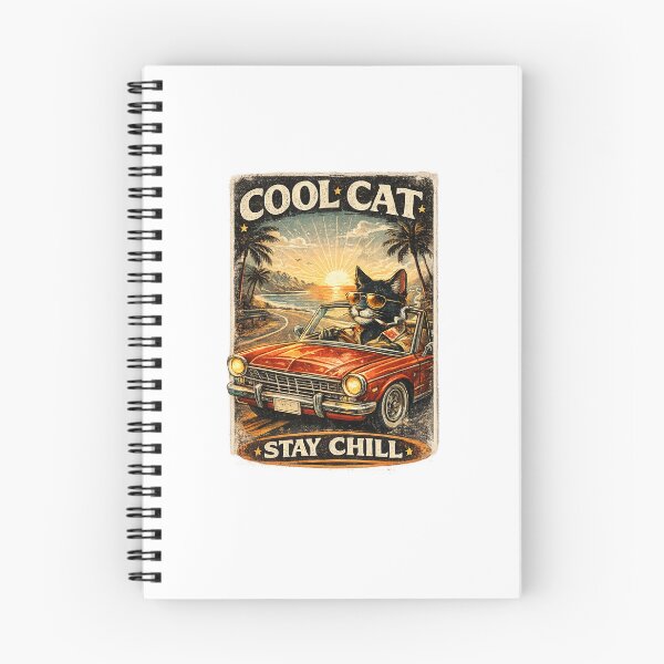 Item preview, Cool Cat Stay Chill Retro Beach Sunset Design designed and sold by phoenixram2495.